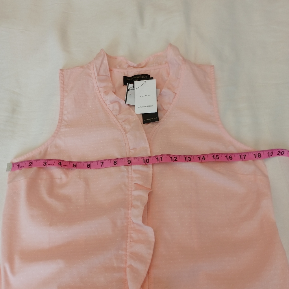 NEW Banana Republic Factory Ruffle Cottagecore Sleeveless Blouse Sz 6 NWT - Picture 5 of 8
